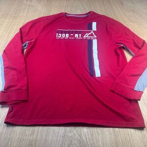 Express 1980 NY Long Sleeve Graphic Tee Red XXL Cotton Blend